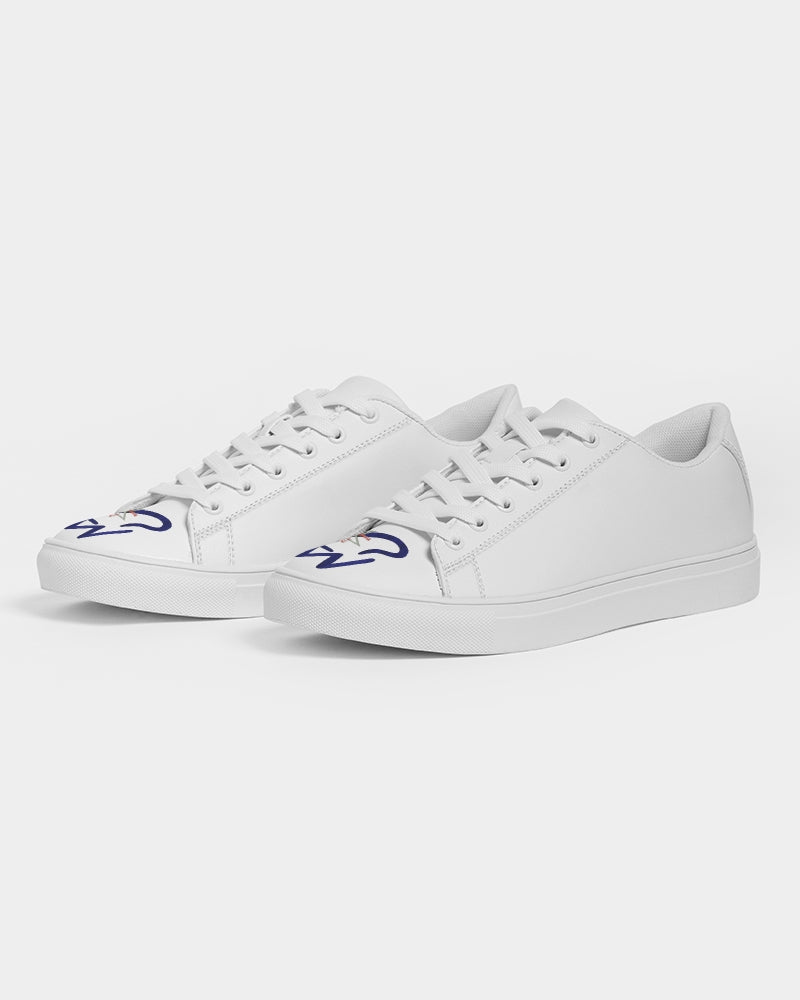 All white 100 Faux-Leather Sneaker