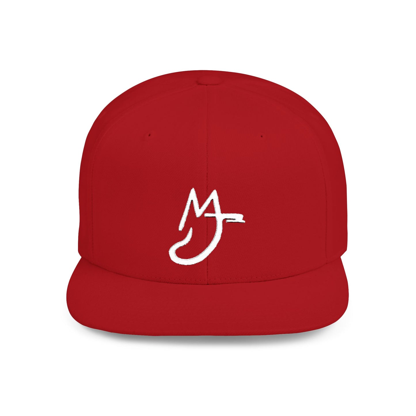 MJ white Stylish Flat Bill Snapback Hat for Everyday Wear, Embroidered Cap, Streetwear Accessory, Gift for Him/Her, Trendy Headwear