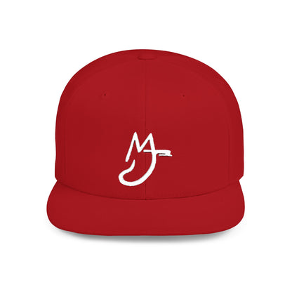 MJ white Stylish Flat Bill Snapback Hat for Everyday Wear, Embroidered Cap, Streetwear Accessory, Gift for Him/Her, Trendy Headwear