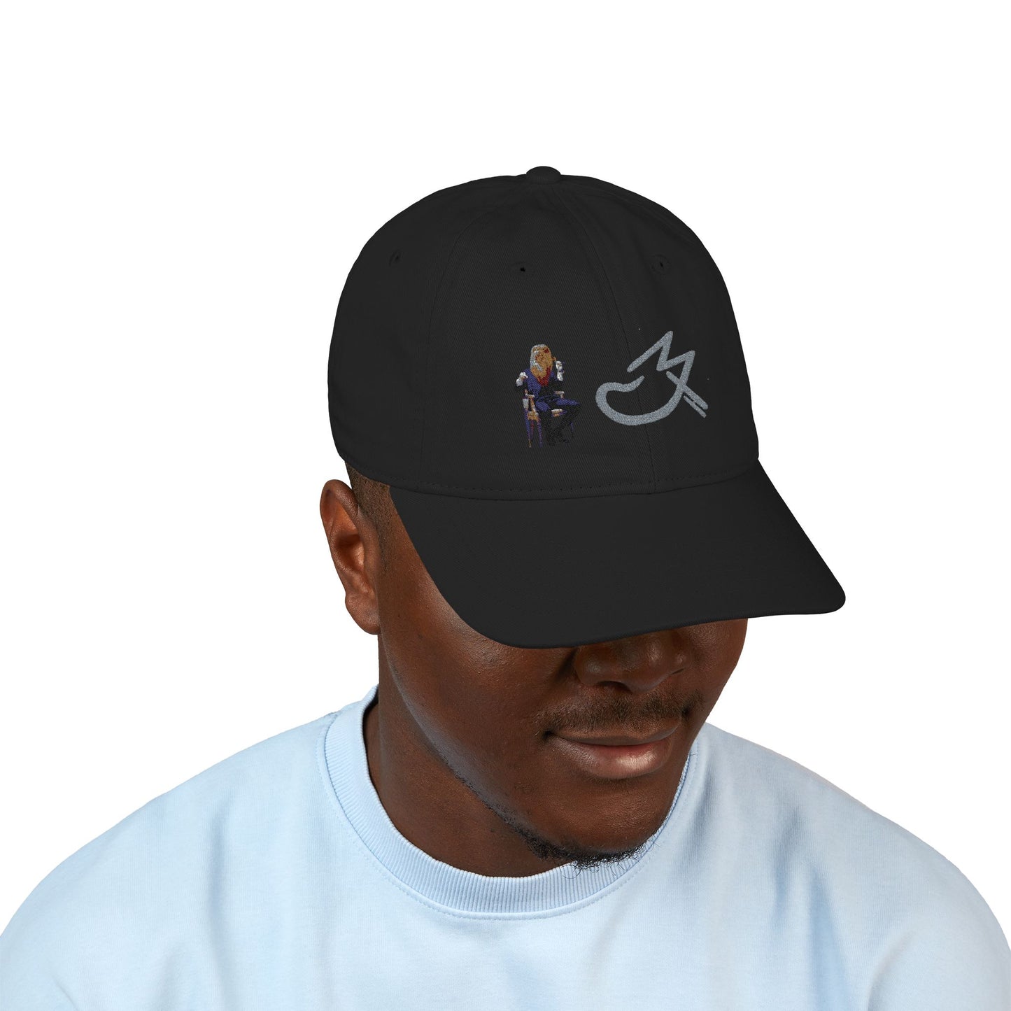 MJ Grey Organic Embroidered Baseball Cap - Stylish Accessories for Outdoors, Gift for Sports Lovers, Custom Hat, Fashion Statement, Trendy Headwear