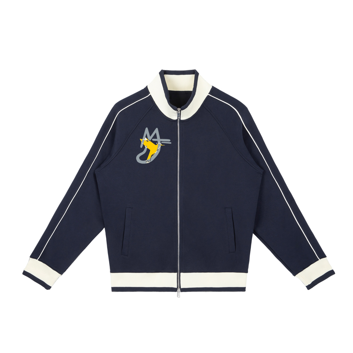 Color Block Raglan Sleeve Zip Track Jacket