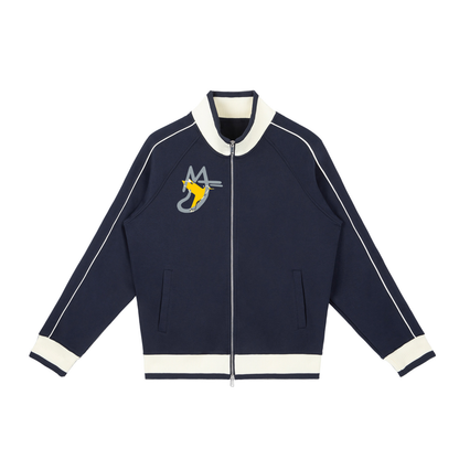 Color Block Raglan Sleeve Zip Track Jacket