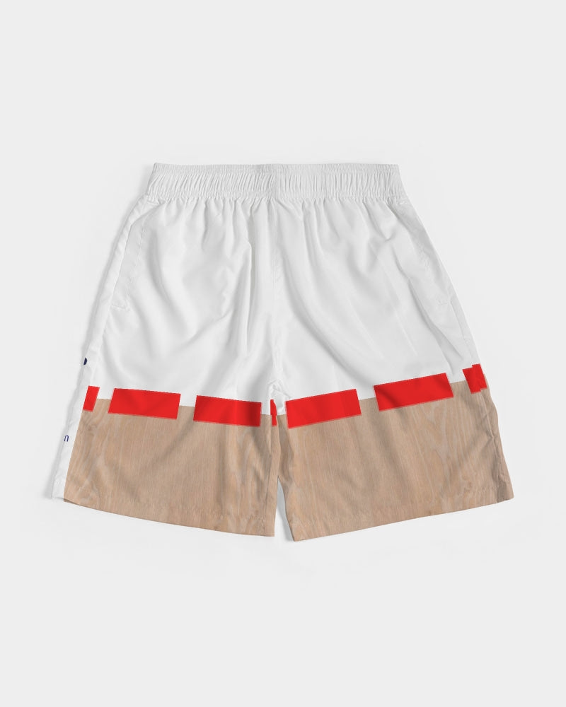 Woodgrain red Men's All-Over Print Jogger Shorts