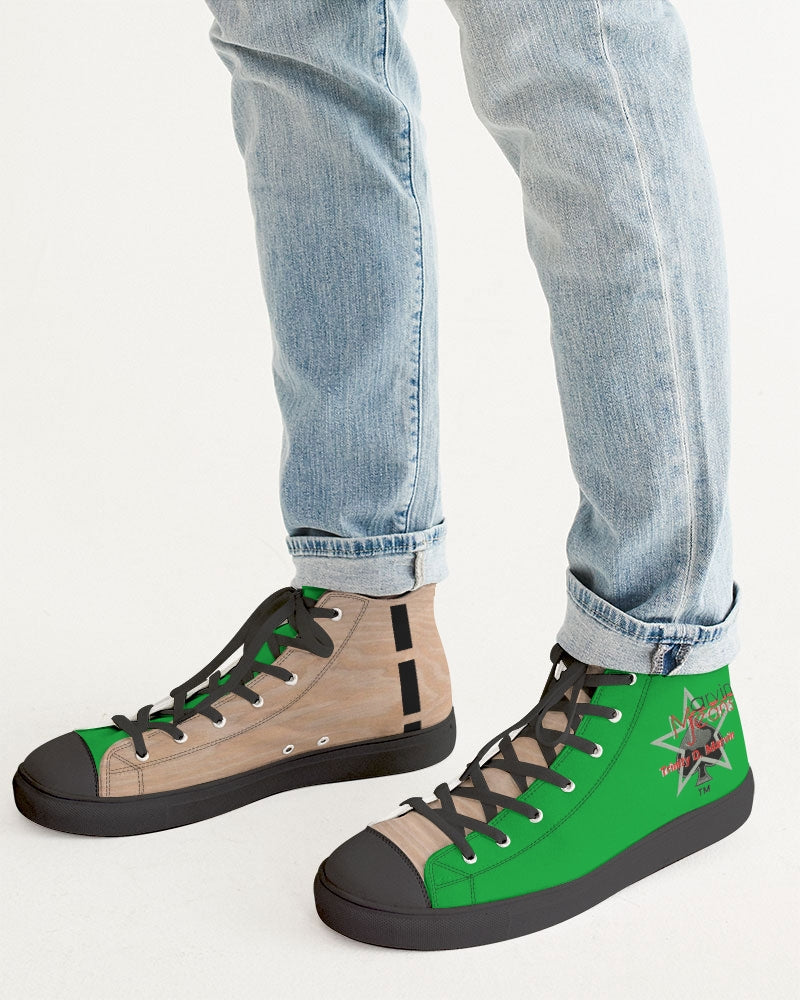 Freeport ,Woodgrain  Men's Hightop Canvas Shoe - Black