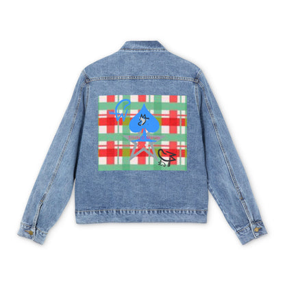 Color Grid Men's Denim Jacket