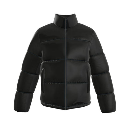 Black Gold (blue stitching) Puffer jacket