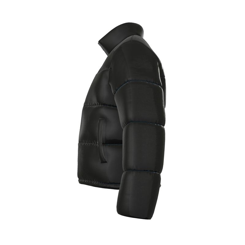 Black Gold (blue stitching) Puffer jacket