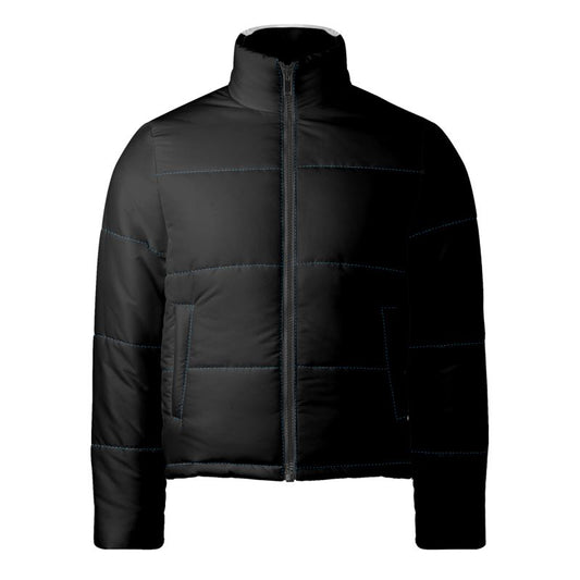 Black Gold (blue stitching) Puffer jacket