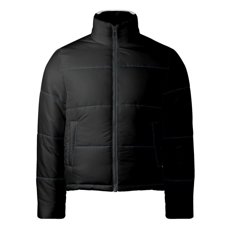 Black Gold (blue stitching) Puffer jacket
