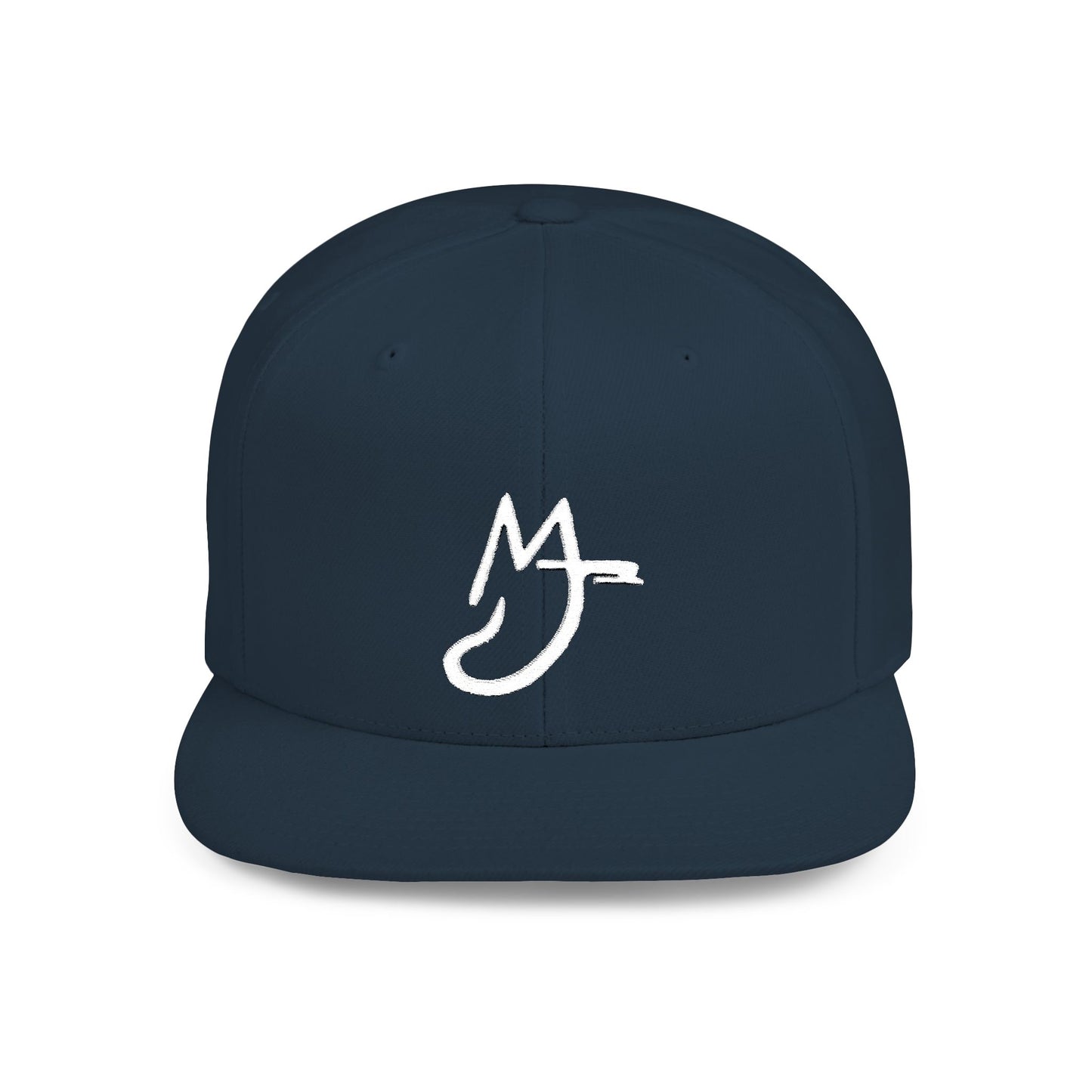 MJ white Stylish Flat Bill Snapback Hat for Everyday Wear, Embroidered Cap, Streetwear Accessory, Gift for Him/Her, Trendy Headwear