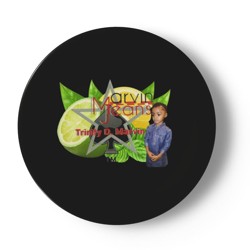 Lemon Lime Black China plates