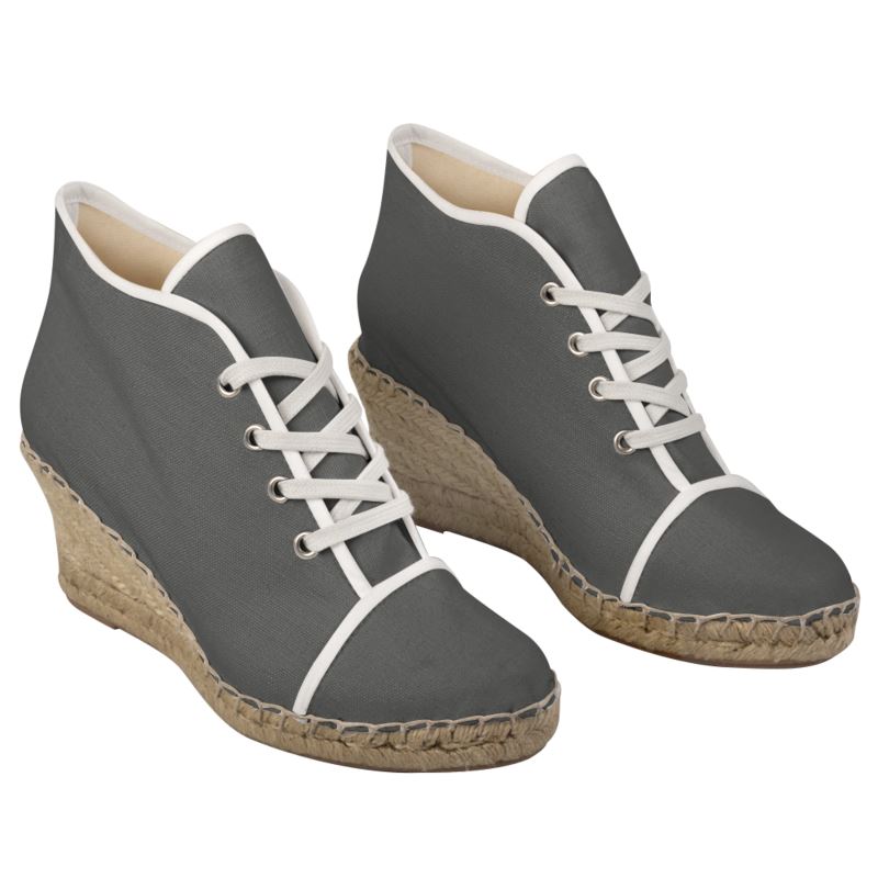 Grey Ladies Wedge Espadrilles