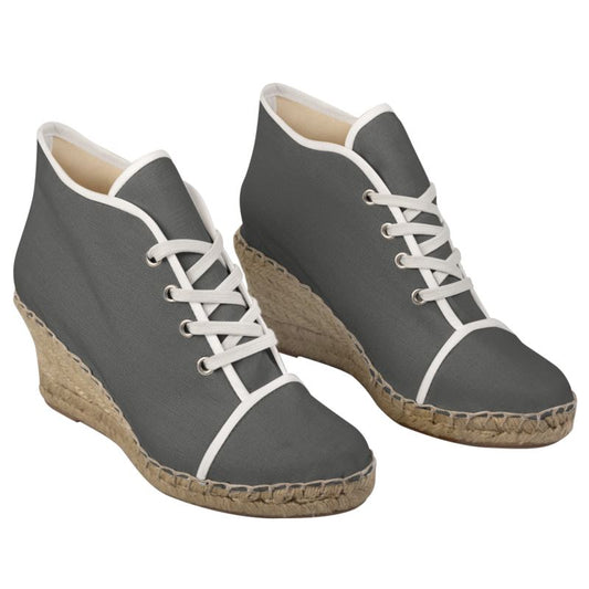 Grey Ladies Wedge Espadrilles