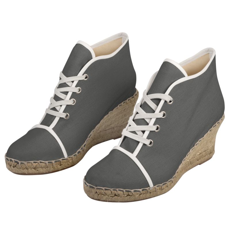 Grey Ladies Wedge Espadrilles