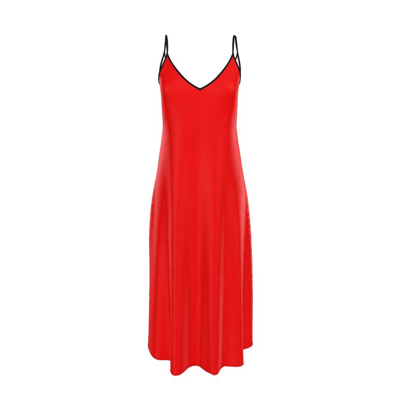 British Red Slip Dress