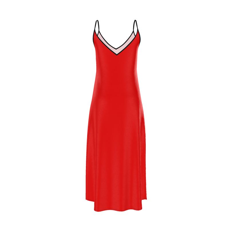 British Red Slip Dress