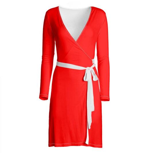 British Red Wrap Dress