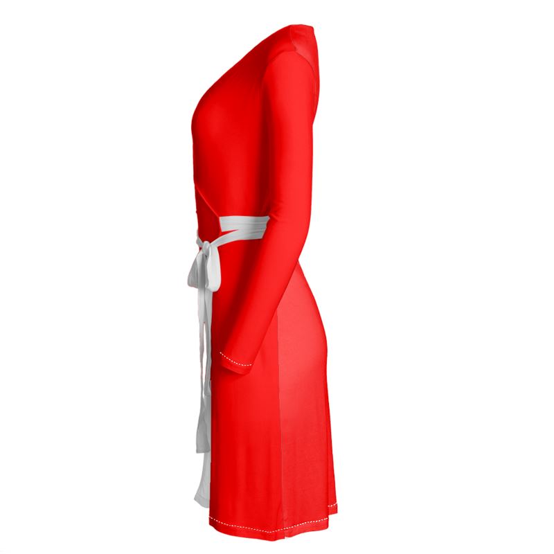 British Red Wrap Dress