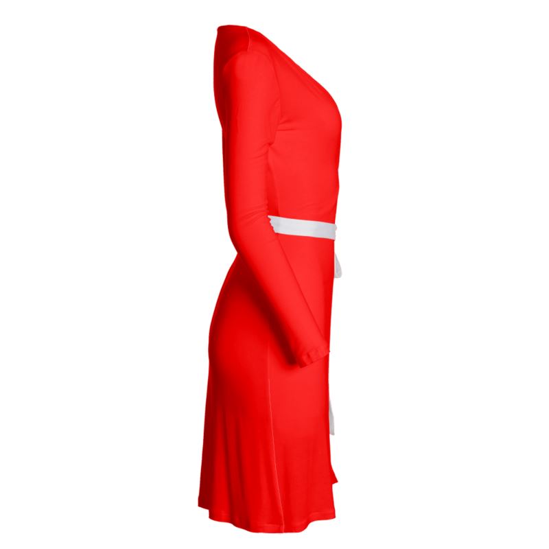 British Red Wrap Dress