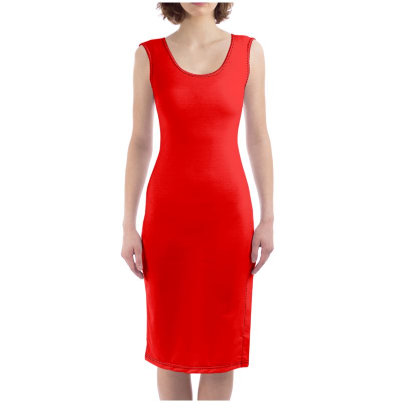British Red Bodycon Dress
