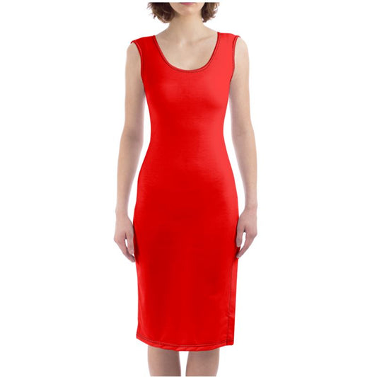 British Red Bodycon Dress