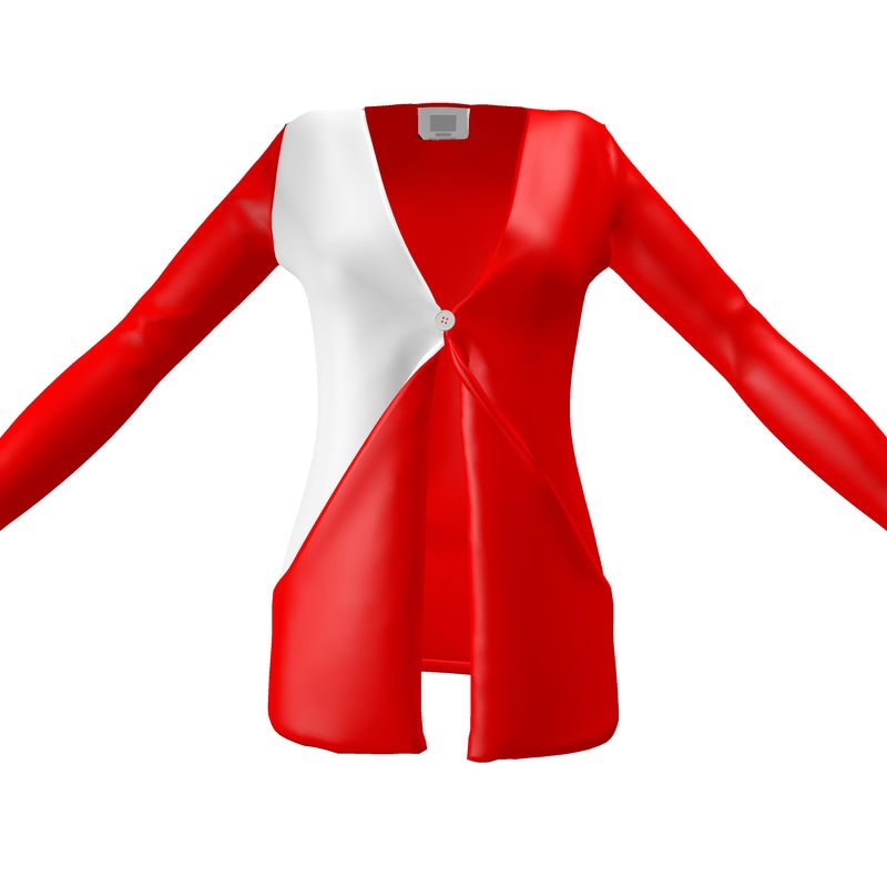 British Red Ladies Cardigan With Pockets