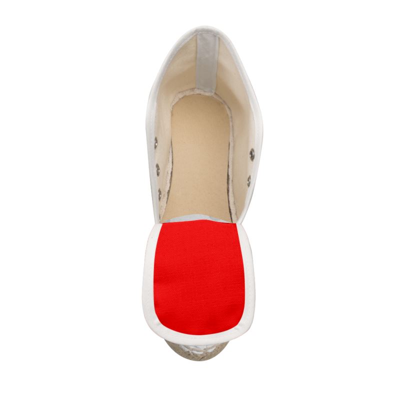 British Red Ladies Wedge Espadrilles