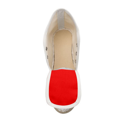 British Red Ladies Wedge Espadrilles