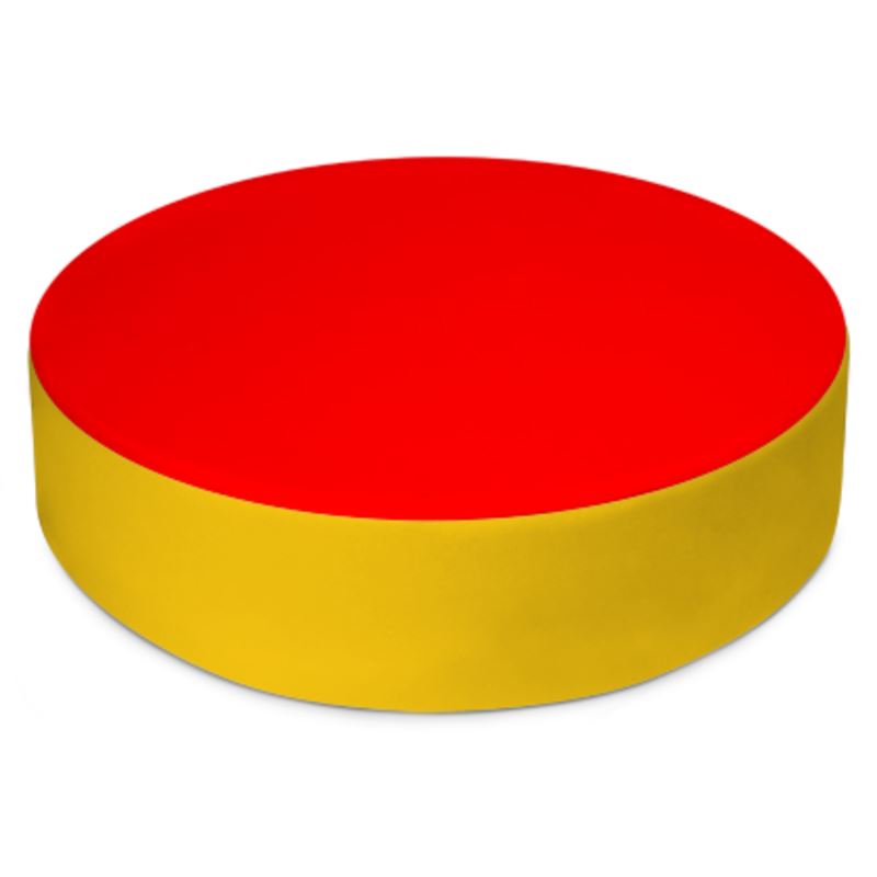 British Red Round Floor Cushions