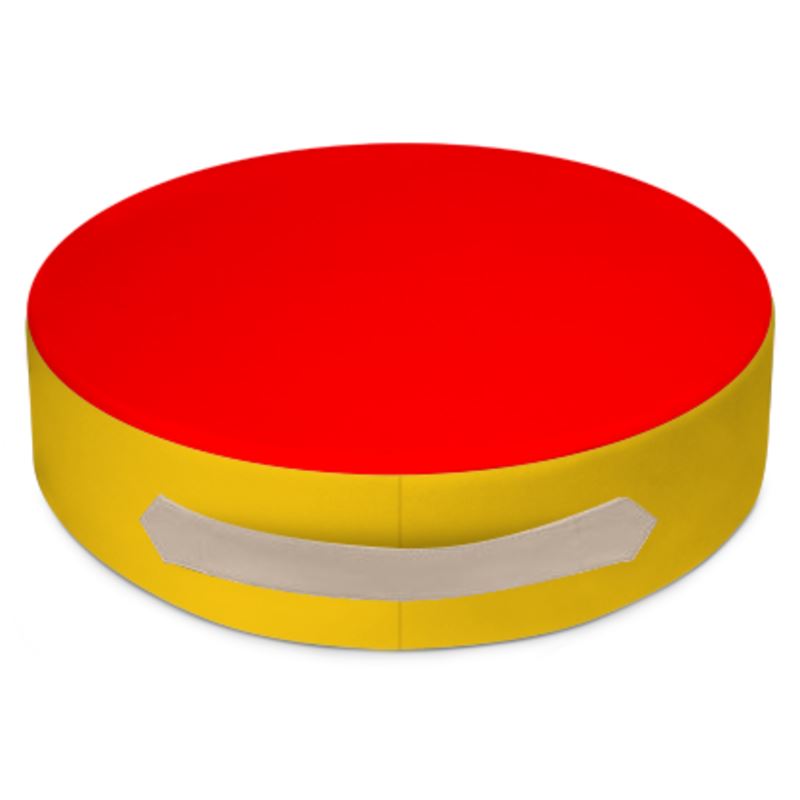 British Red Round Floor Cushions