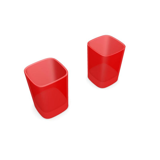 British Red Square Shot Glasses (Set of 2)