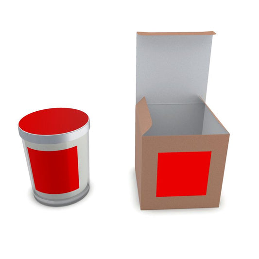 British Red Set Candle in Glass