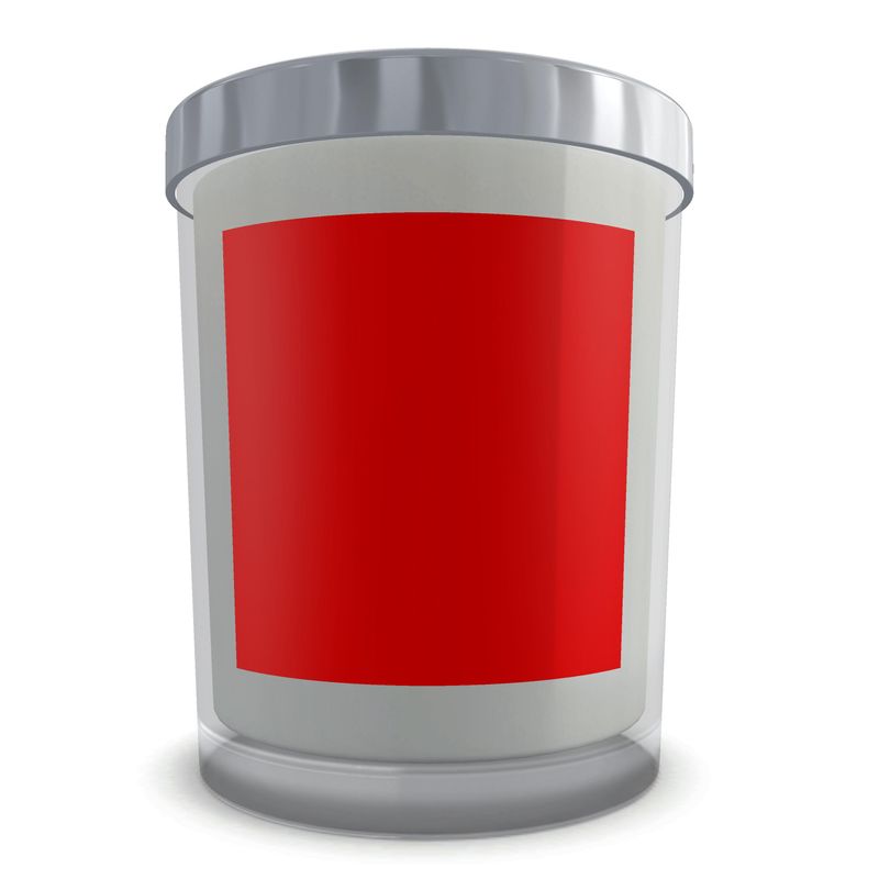 British Red Set Candle in Glass