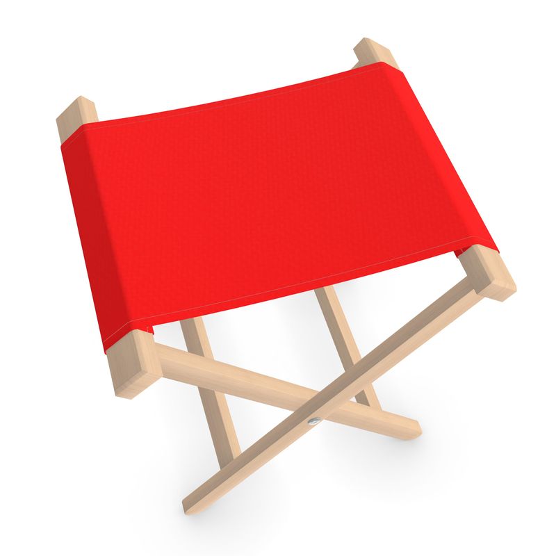 British Red Folding Stool Chair