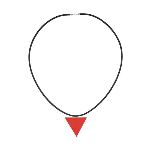 British Red Wooden Pendant Geometric Shapes