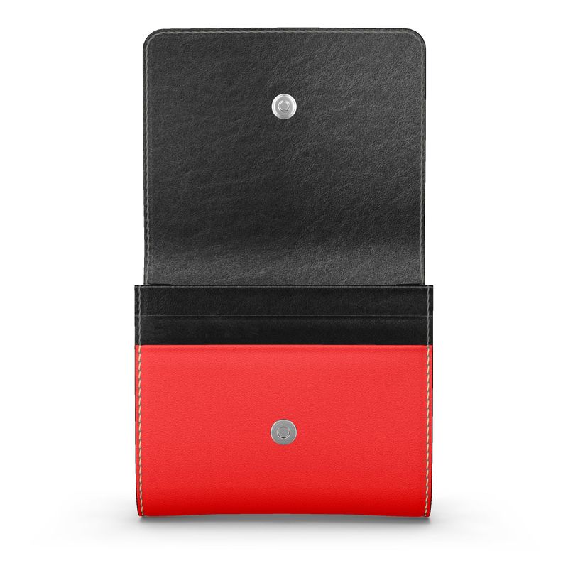 British Red Small Leather Foldover Purse