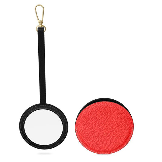 British Red Leather Vanity Mirror