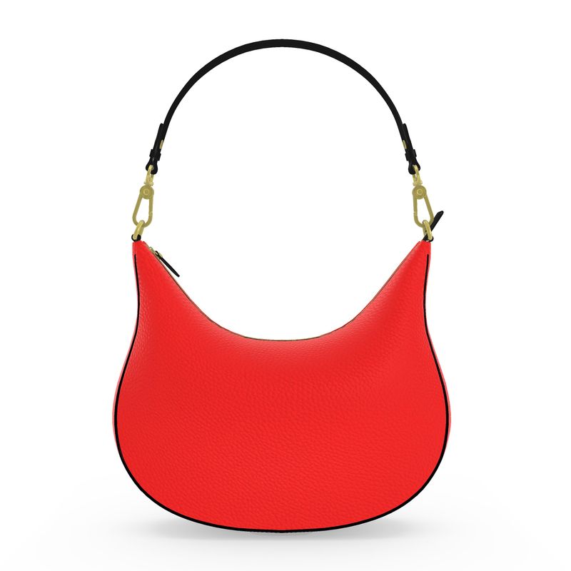 British Red Curve Hobo Bag