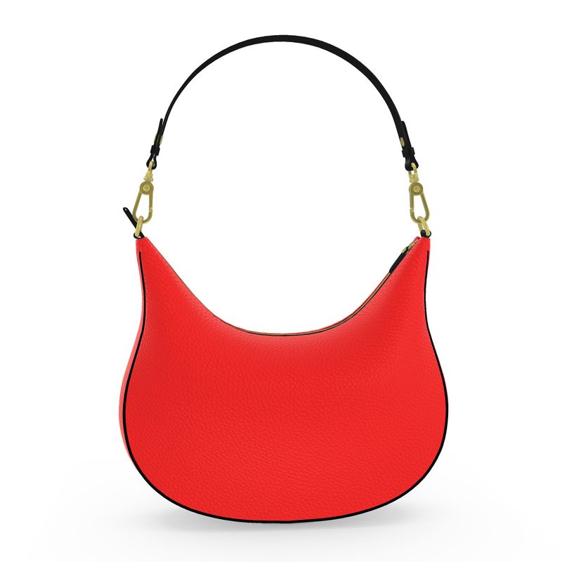 British Red Curve Hobo Bag