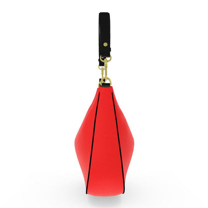 British Red Curve Hobo Bag