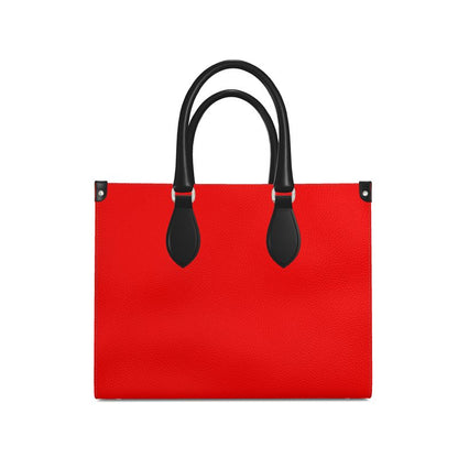 British Red Leather Shopper Bag