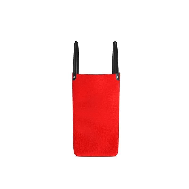 British Red Leather Shopper Bag