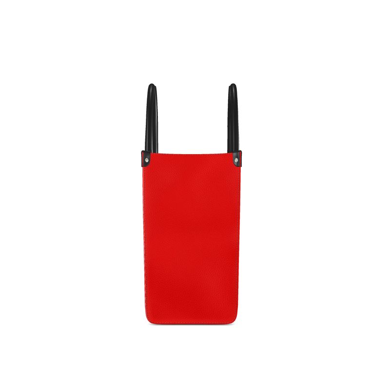 British Red Leather Shopper Bag