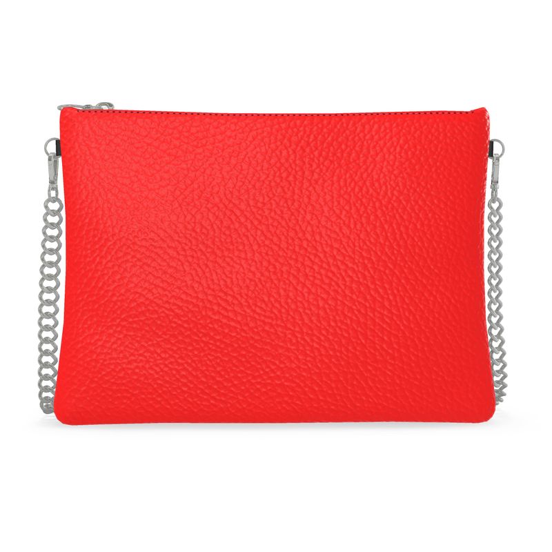 British Red Crossbody Bag With Chain