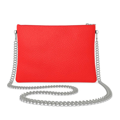 British Red Crossbody Bag With Chain