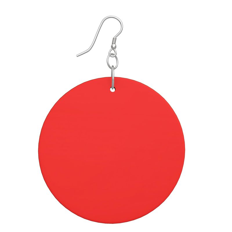 British Red Wooden Earrings: Organic Shape
