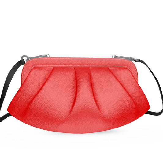 British Red Pleated Soft Frame Bag