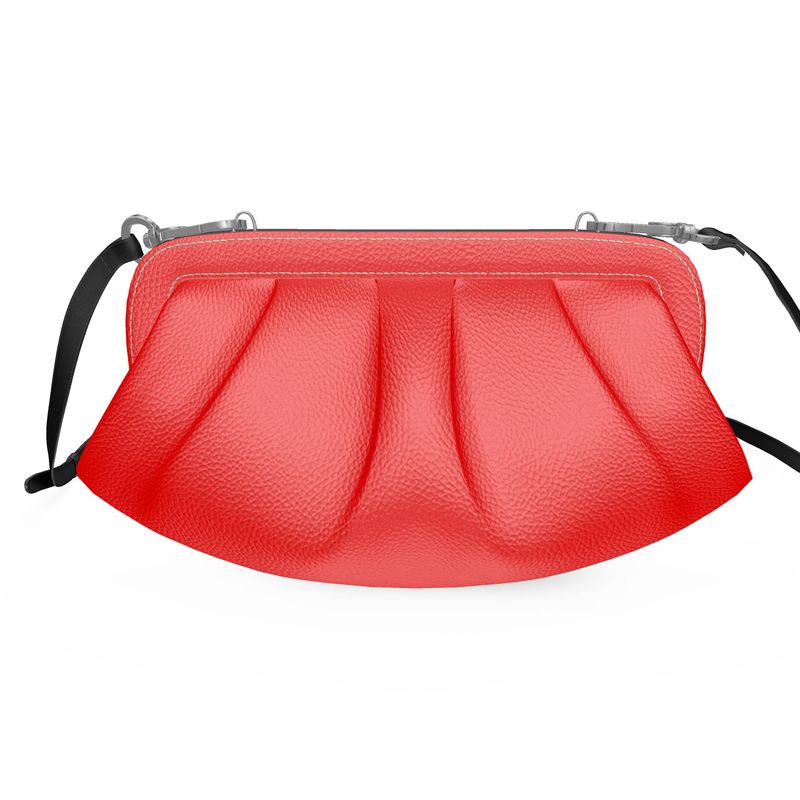 British Red Pleated Soft Frame Bag