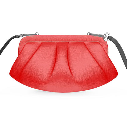 British Red Pleated Soft Frame Bag