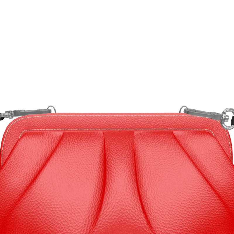 British Red Pleated Soft Frame Bag